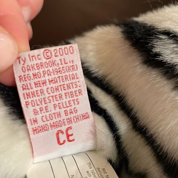 2000 Ty Beanie Buddy Blizzard the White Tiger Excellent Condition 18” Vintage - Picture 9 of 10